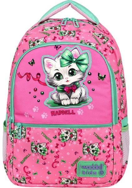 Waddell lisanslı Pembe Kedi Desenli Ilkokul Sırt Çantası,beslenme Çantası ve 2 Cepli Kalemlik fiyatları
