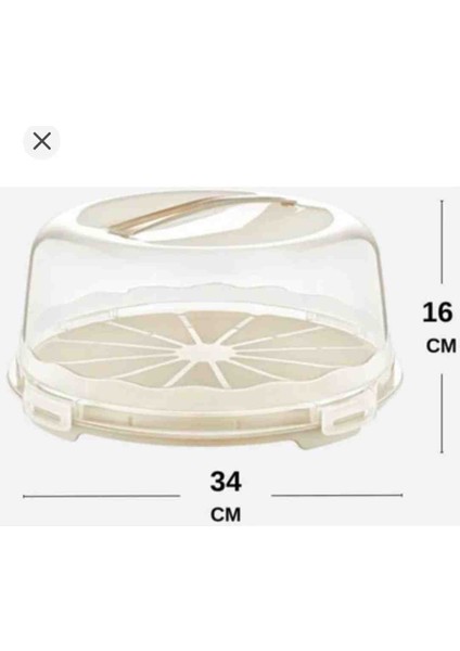 Kek Pasta Börek Saklama Kabı, Kilitli Taşıma Fanusu 34CM Büyük Boy Plastik modelleri