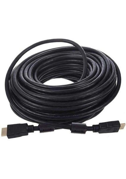 G-507FS Plastik Düz Siyah 20 Metre Gold Poşetli HDMI Kablo