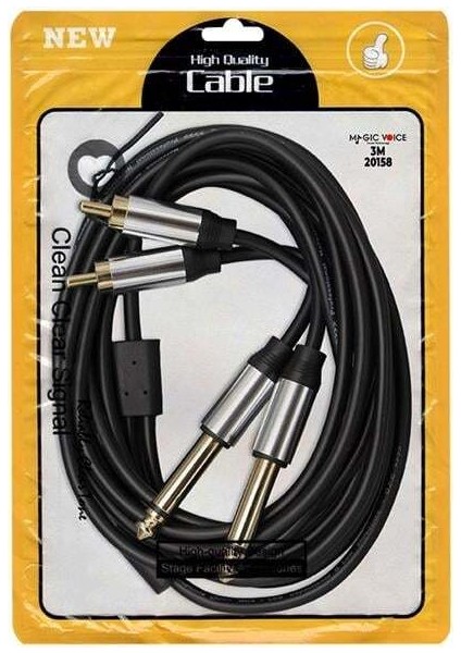 LD398 2x 6.3 Mm Mono Erkek - 2x Rca Erkek 3 Metre Kablo fiyatları