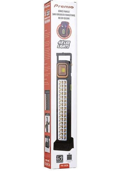 Premio PR-3838 2 Watt Cob Ledli + 48 Ledli̇ Solar Şarjlı Işıldak fırsatları