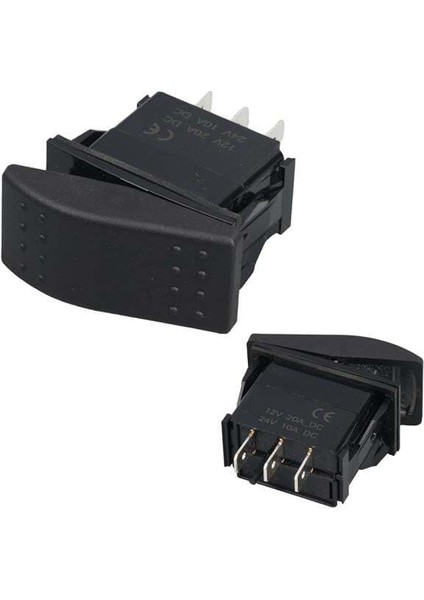 Powermaster Sembolsüz Işıksız Yaylı 3 Pinli On-Off-On 12-24V Marin Switch