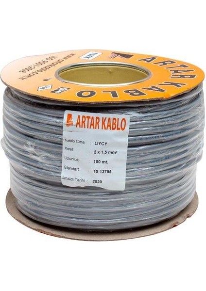2x1.5 mm Liycy 100 Metre Bakır Hoparlör Kablosu fiyatları
