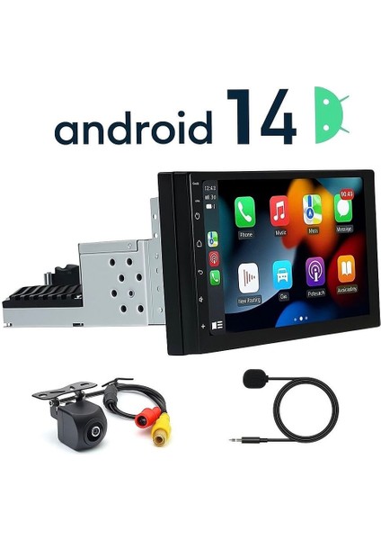 KL-938 4/64GB Çift Amfi Android Ince Ayarlanabilir Kasa 7inç Oto Multimedya Teyp Car Playli-Usb-Wifi