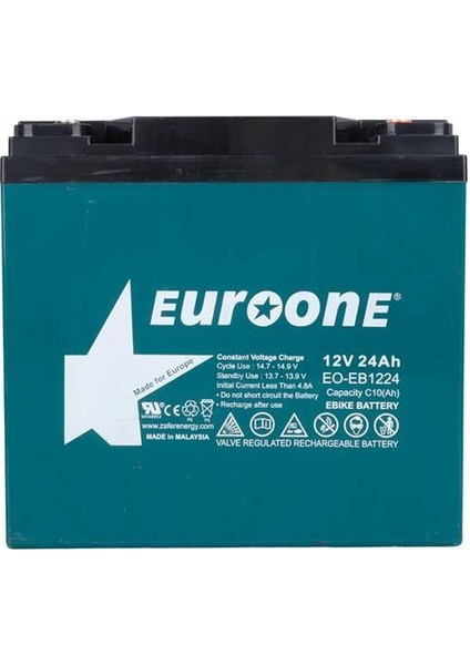 Euroone EO-EB1224 12VOLT 24AMPER E-Bike Elektrikli Bisiklet Aküsü (180 x 76 x 167 Mm) fiyatları