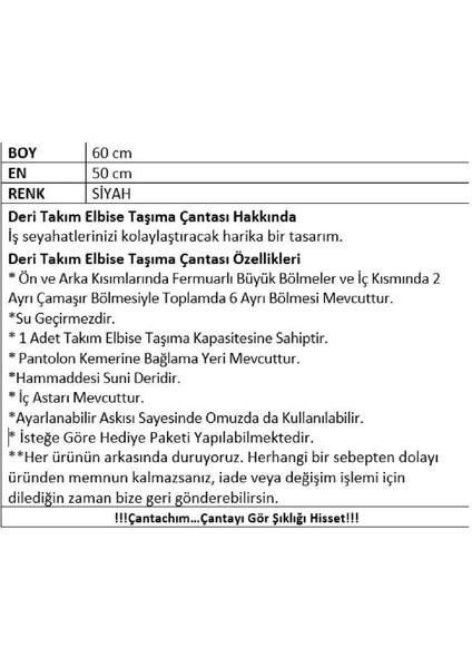 Takım Elbise Taşıma Çantası Erkek Deri Su Geçirmez Siyah indirimleri