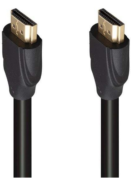 G-507K Plastik Düz Siyah 25 Metre Gold Poşetli HDMI Kablo