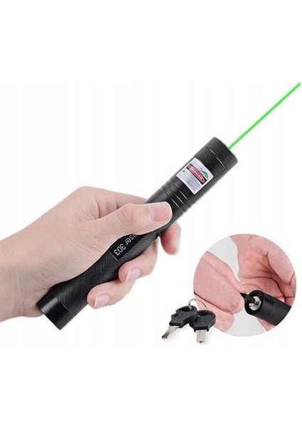 Powermaster OM-120118650 Pilli Şarjlı Anahtar Emniyetli Yeşil Lazer Pointer (50 Km) modelleri