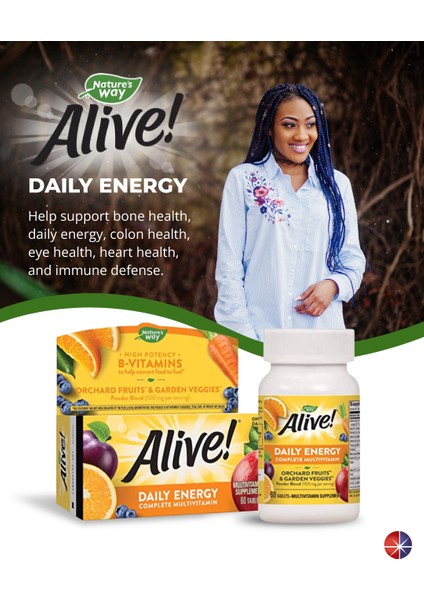 Alive! Daily Energy Complete Multivitamin 60 Tablets High Quality High Potency Once Daily