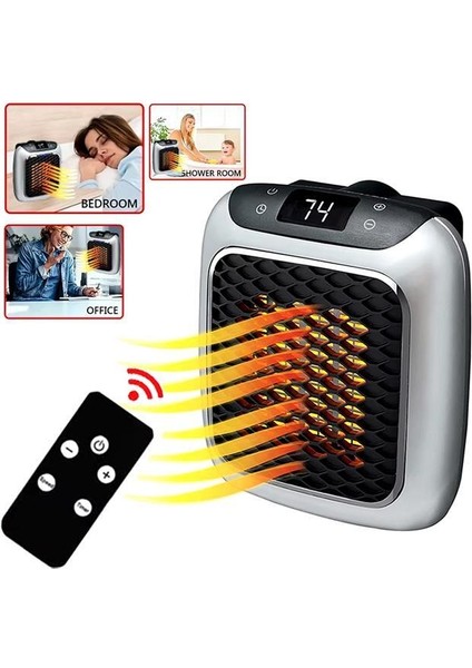 Powermaster PM-26513 800 Watt Priz Tipi Uzaktan Kumandalı Taşınabilir Isıtıcı (Zamanlayıcı - Otomatik Kapanma)