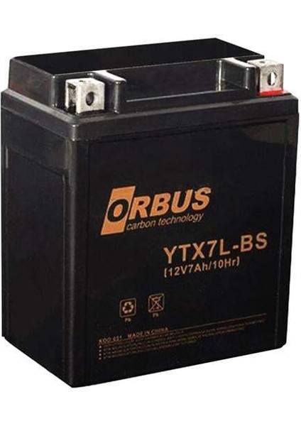 Orbus 12 V 7 Amper Elektrikli Karbon Bisiklet Aküsü YTX7L-BS