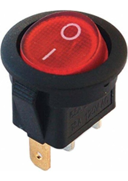 Powermaster IC-131A 3 Pin Yuvarlak Işıklı Anahtar 20 mm