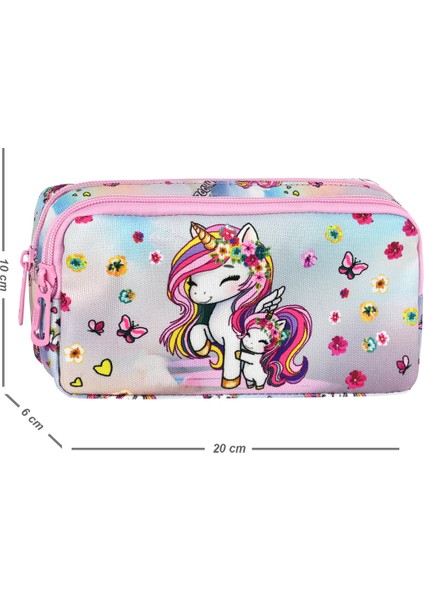 Waddell Lisanslı Unicorn Desenli Ilkokul Sırt Çantası,beslenme Çantası ve Kalemlik,okul Çantası Set