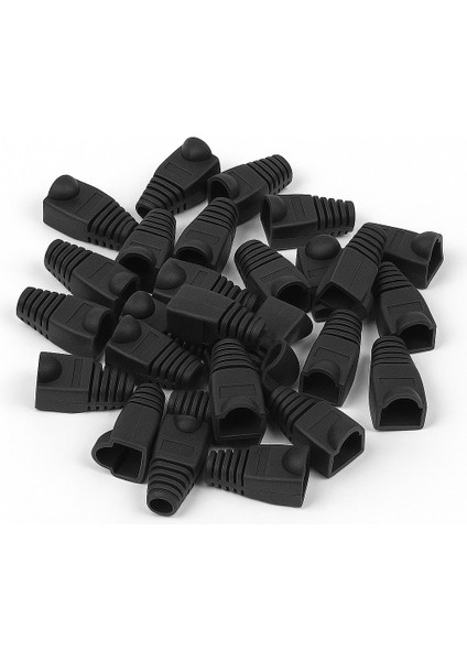 RJ45 Jack Kılıfı – Siyah Renk | Ağ Kablosu Koruyucu Kapak | Ethernet Konnektör Koruma Şapkası ( 100 Adet )