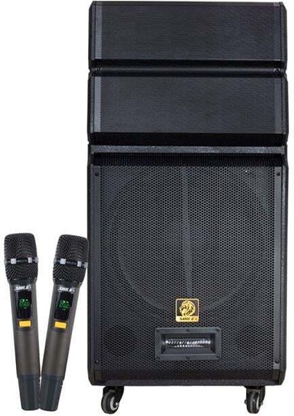 Shile SL-1612B İki El Mikrofonlu-Kumandalı USB/SD/BT/FM Taşınabilir Hoparlör
