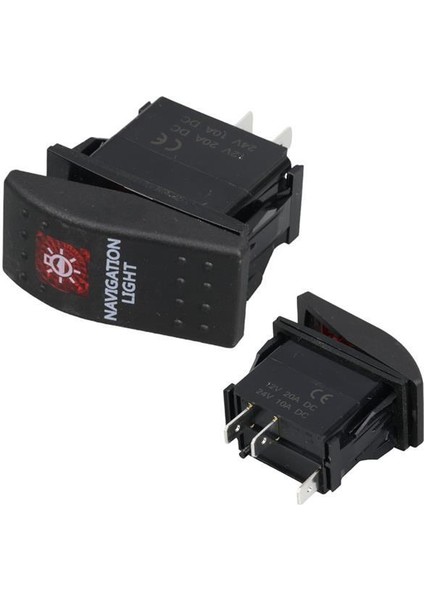 Powermaster Navigasyon Sembollü Işıklı 3 Pinli On-Off 12-24V Marin Switch