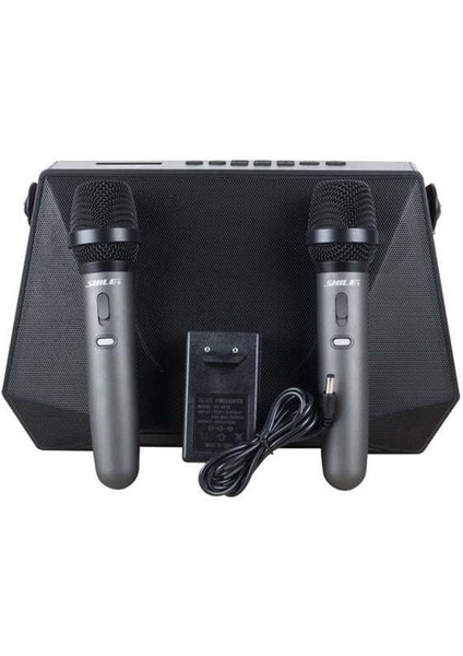 Shile SL-3A İki El Mikrofonlu Kumandalı USB/SD/BT Portatif Hoparlör