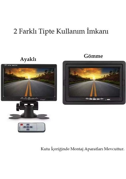 Powermaster PM-15487 7" Tft LCD Dijital Monitör 2 Kanal Geri Görüş Kamerası Tetiklemeli 800X480P fiyatları
