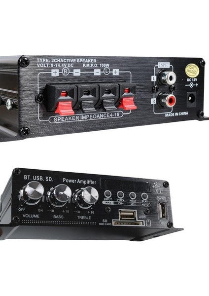 MagicVoice YW-406L 12 Volt 100 Watt Motosiklet Bluetooth Amfi USB/SD 2 Kanal Pazarcı - Anfi (154X80X42Mm) modelleri