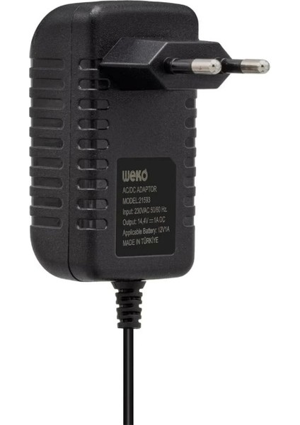 14.4V Dc 1A Li-On Şarjlı Matkap ve Şarjlı Süpürge Şarj Aleti (5.5x2.5 Jaklı 14.4 Volt 1 Amper 1000 Ma) modelleri