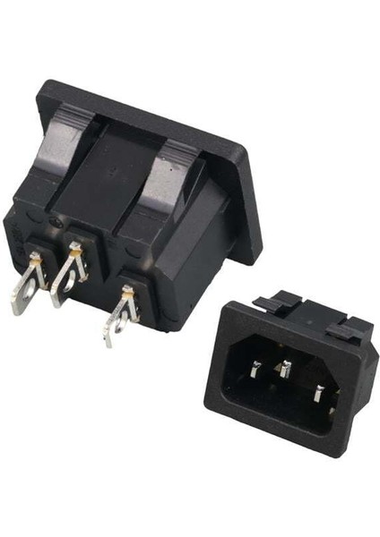 IC-212B C14 Power Soket Erkek Kulaksız As-04