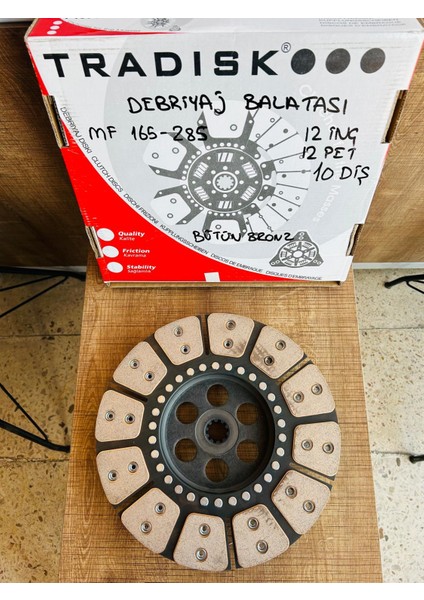 Massey Ferguson 165-285 Debrıyaj Balatası Bütün Bronz 12inç /12 Pet /10 Dıs Tradisk