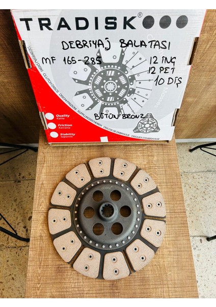 Massey Ferguson 165-285 Debrıyaj Balatası Bütün Bronz 12inç /12 Pet /10 Dıs Tradisk fiyatları