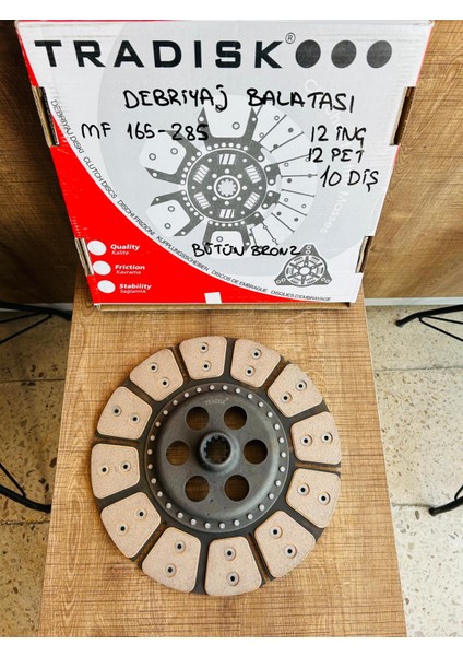 Massey Ferguson 165-285 Debrıyaj Balatası Bütün Bronz 12inç /12 Pet /10 Dıs Tradisk indirimleri