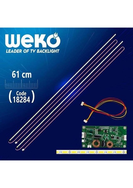 55'' Universal E-Led 69 Ledli (7020) 610MM 360-450MA 72-75V Çift Led+Sürücü+Kablo Takım WK-0367 Tv LED Bar