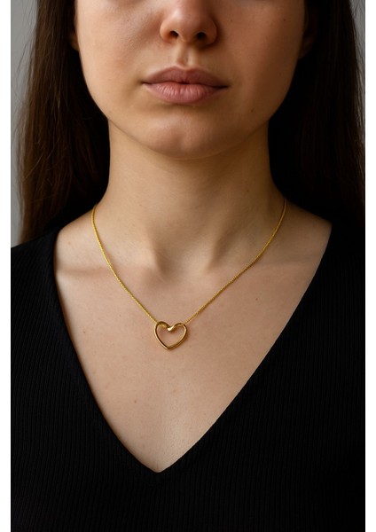 “kadın Zarif Kalp Figürlü Altın Kaplama Ince Zincir Kolye” fiyatları