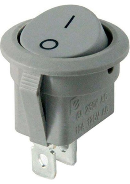 IC-133B Gri 2 Pinli Işıksız Yuvarlak Açma-Kapama Anahtarı