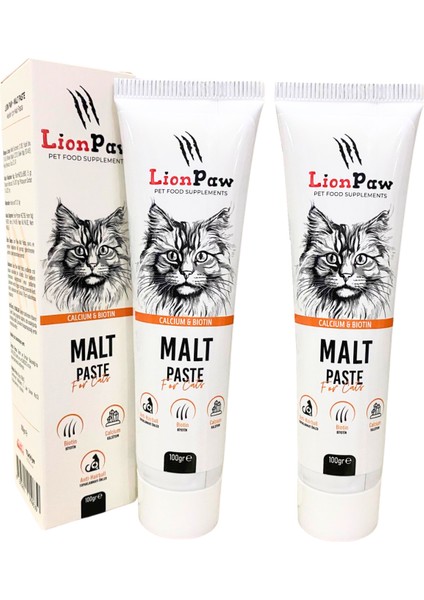 Anti-Hairball Tüy Yumağı Önleyici Malt Macun 100 gr Biotin & Kalsiyum Güçlü Içerik 2 Adet modelleri