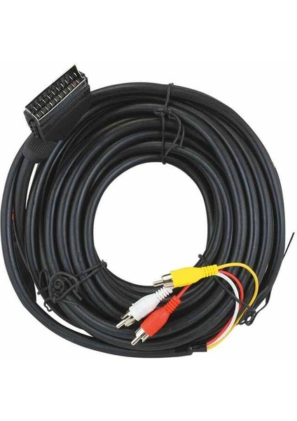 Scart 3RCA 10 Metre Kablo