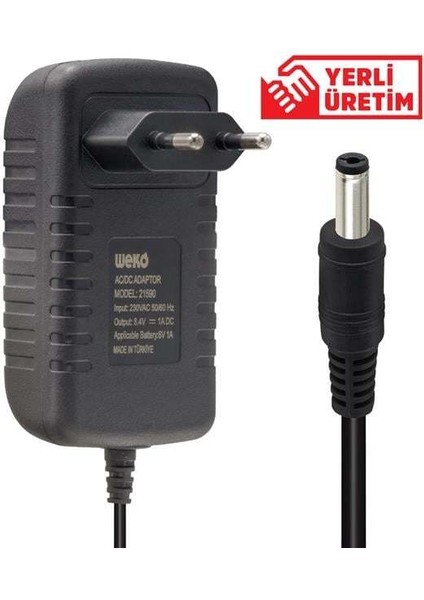 Weko 8.4 Volt - 1 Amper 8.4 Watt 5.5*2.5 Uçlu Lityum Pil Ledli Yerli Üretim Şarj Adaptörü