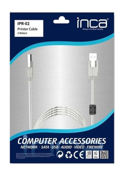 Ipr-02 USB 2.0 Yazıcı Kablosu 3mt