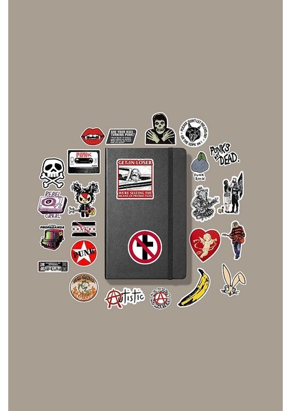Punk Rock Metal Sticker Paketi /bullet Journal Defter Çıkartma Ajanda Laptop Etiket