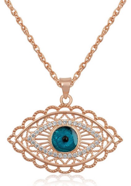 Gümüş Mekik Nazar Bayan Kolye