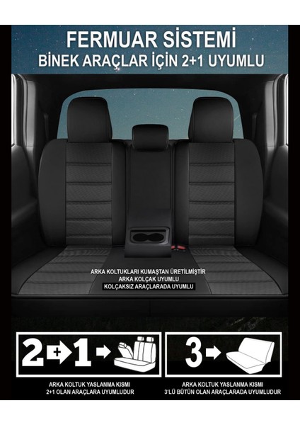 Peugeot 301 Acces Bütün Sedan 2012-2017 Uyumlu Mardan Serisi Oto Koltuk Kılıfı