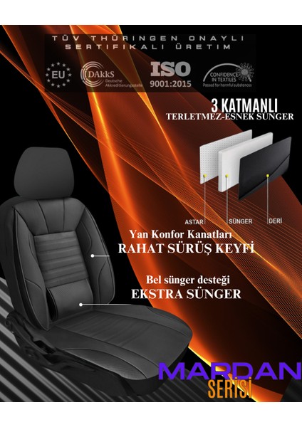 Mercedes C-200 D Bluetec Sedan 2017 Uyumlu Mardan Serisi Oto Koltuk Kılıfı
