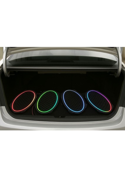 Pixel Kayar Ledli Oval Hoparlör Kapağı Sese Duyarlı Neon Işıklı Oval Kapak