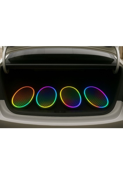 Pixel Kayar Ledli Oval Hoparlör Kapağı Sese Duyarlı Neon Işıklı Oval Kapak fiyatları