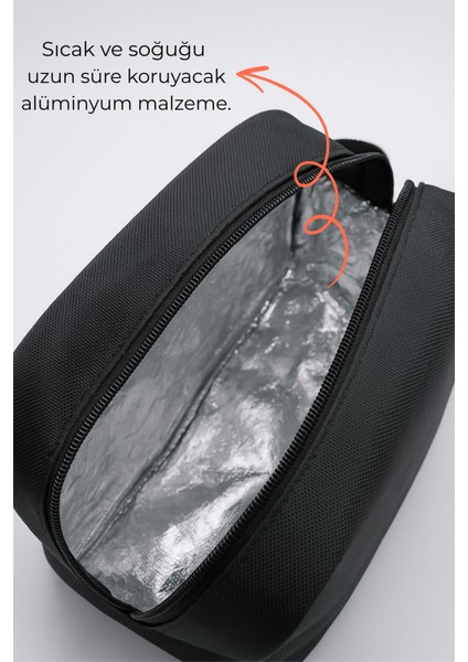Termoslu Beslenme Çantası Siyah Kırmızı 1142 fiyatları