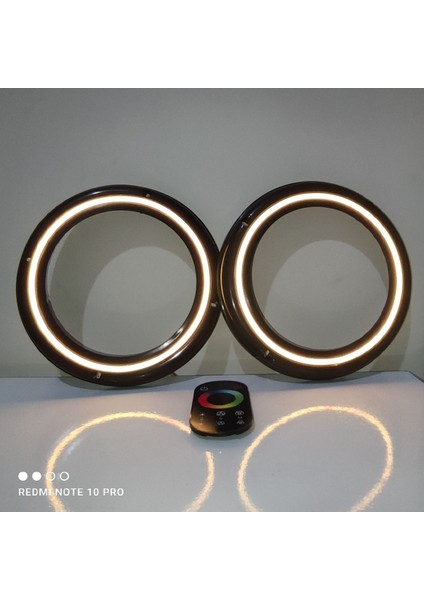 Dokunmatik Kumandalı 20 cm Rgb Neon Işıklı Midrange Hoparlör Kapağı Içi Boş 1 Takım (2 Adet)