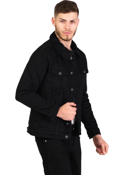Erkek Slim Fit Içi Yünlü Düğmeli Kısa Kot Mont modelleri