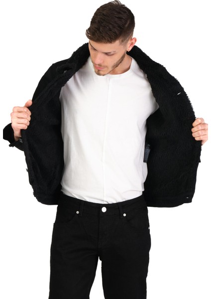 Erkek Slim Fit Içi Yünlü Düğmeli Kısa Kot Mont indirimleri