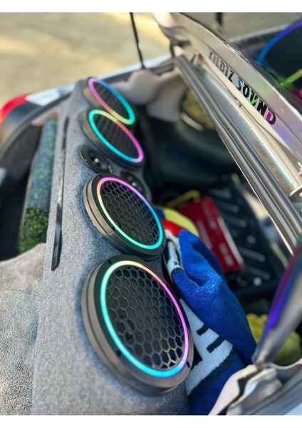 20CM Pixel Ledli Sese Duyarlı 358 Modlu Midrange Kapağı 1 Takım 2 Adet