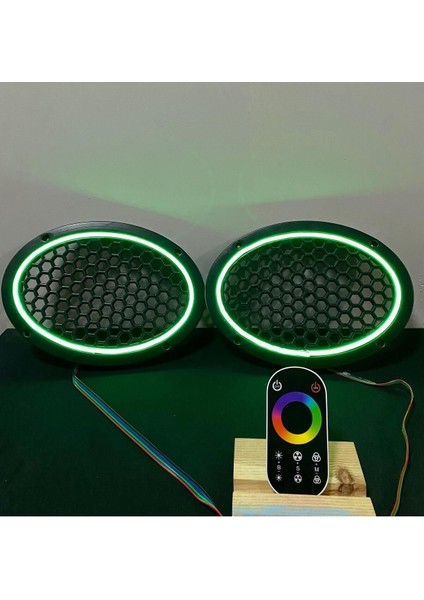 Dokunmatik Kumandalı Neon Işıklı Oval Hoparlör Kapağı 1 Takım (2 Adet) 6x9 modelleri