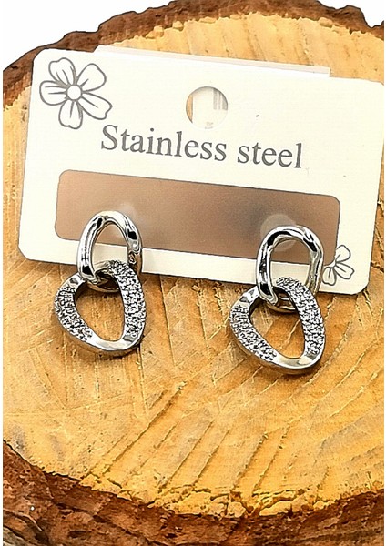 Kararmaz Çelik Lüks Küpe