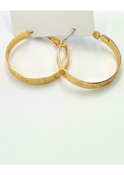 Altın Sarısı Halka Kararmaz Lüks Küpe