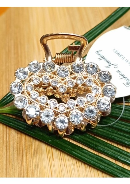 Lüks Gösterişli Parıltılı Metal Kıstırma Toka